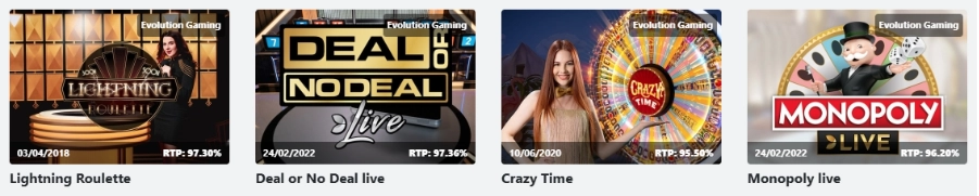 Populaire Evolution Gaming spellen